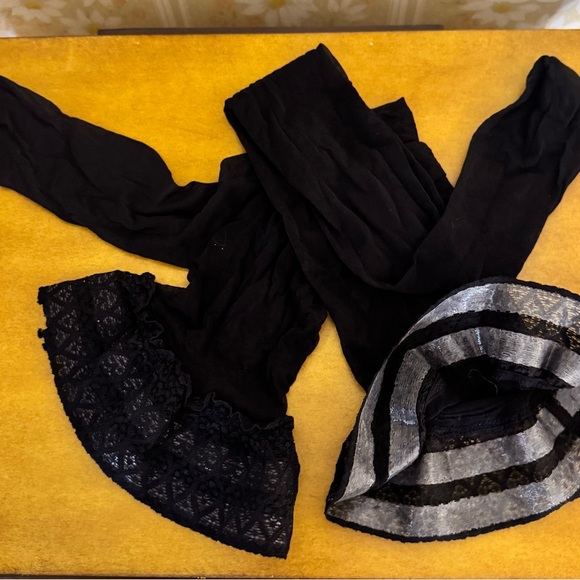 Victoria's Secret Black Lace Bra,Panties, Thigh High Nylons Intimates Collection - Picture 6 of 8